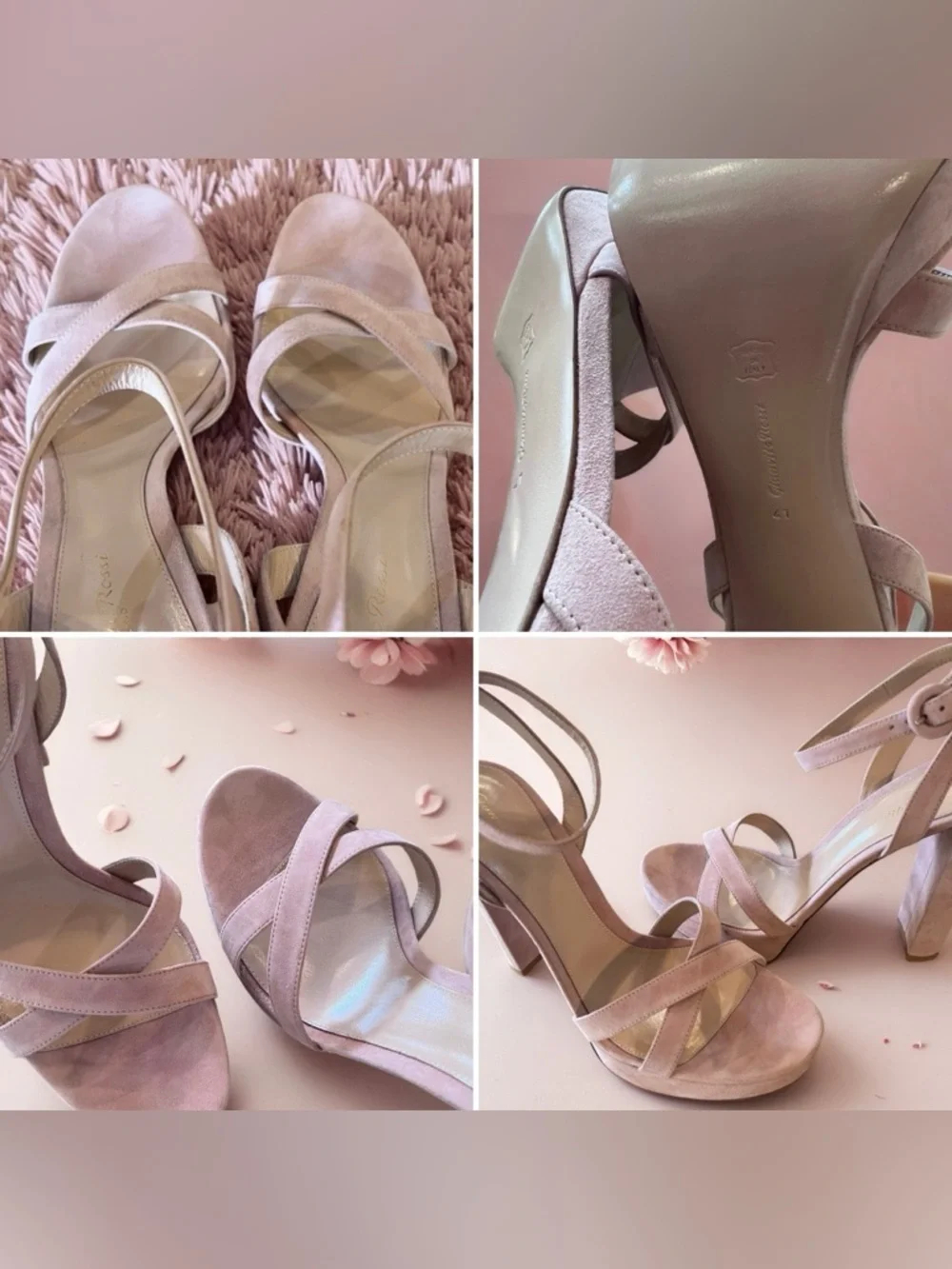 Gianvito Rossi Pink Platform Sandal in Dahlia Ballet Pink Suede